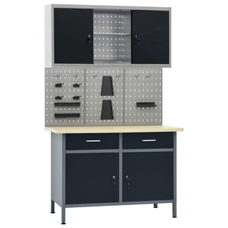 Workbench with Three Wall Panels and One Cabinet - Giant Lobelia