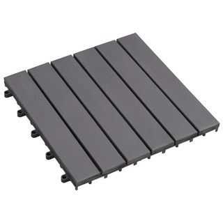 vidaXL Decking Tiles 30 pcs Grey Wash 30x30 cm Solid Acacia Wood - Giant Lobelia