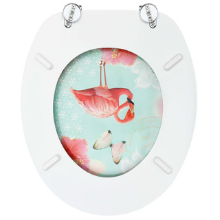 WC Toilet Seats with Lid 2 pcs MDF Flamingo Design - Giant Lobelia