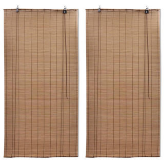 Bamboo Roller Blinds 2 pcs 150 x 220 cm Brown - Giant Lobelia