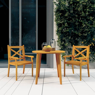 3 Piece Garden Dining Set Solid Wood Acacia - Giant Lobelia