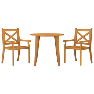 3 Piece Garden Dining Set Solid Wood Acacia - Giant Lobelia