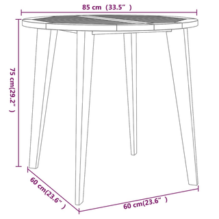 3 Piece Garden Dining Set Solid Wood Acacia - Giant Lobelia