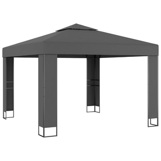 Gazebo with Double Roof&LED String Lights 3x3 m Anthracite - Giant Lobelia