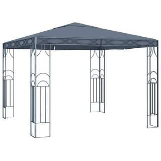 Gazebo with LED String Lights 300x300 cm Anthracite - Giant Lobelia