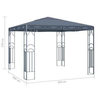 Gazebo with LED String Lights 300x300 cm Anthracite - Giant Lobelia