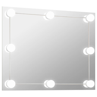 vidaXL Wall Frameless Mirror with LED Lights Rectangular Glass - Giant Lobelia