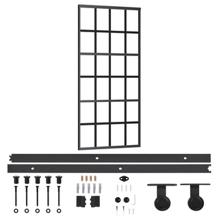 Sliding Door with Hardware Set ESG Glass&Aluminium 90x205 cm - Giant Lobelia