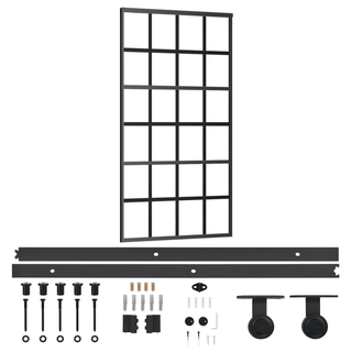 Sliding Door with Hardware Set ESG Glass&Aluminium 102x205 cm - Giant Lobelia