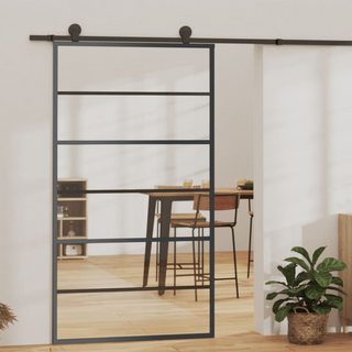 Sliding Door with Hardware Set ESG Glass&Aluminium 102x205 cm - Giant Lobelia