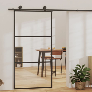 Sliding Door with Hardware Set ESG Glass&Aluminium 102x205 cm - Giant Lobelia