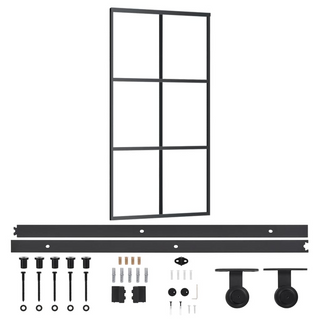 Sliding Door with Hardware Set ESG Glass&Aluminium 102x205 cm - Giant Lobelia