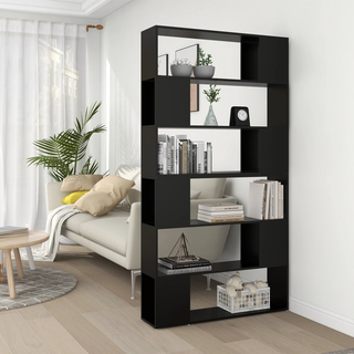 Book Cabinet Room Divider Black 100x24x188 cm - Giant Lobelia