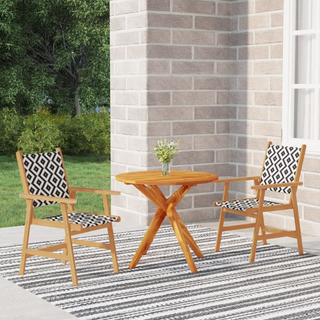 3 Piece Garden Dining Set Solid Wood Acacia - Giant Lobelia