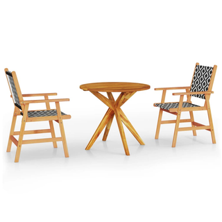 3 Piece Garden Dining Set Solid Wood Acacia - Giant Lobelia