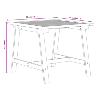 3 Piece Garden Dining Set Solid Acacia Wood - Giant Lobelia