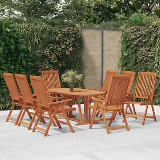 Folding Garden Chairs 8 pcs Solid Wood Eucalyptus - Giant Lobelia