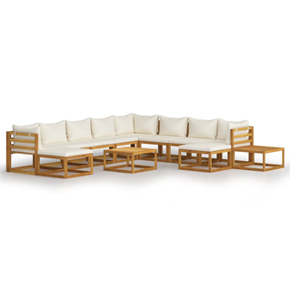 12 Piece Garden Lounge Set with Cushions Solid Wood Acacia (UK/IE/FI/NO only) - Giant Lobelia