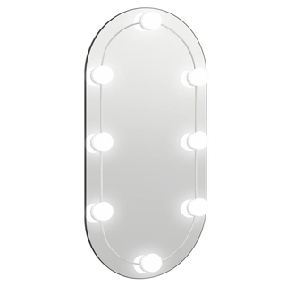 vidaXL Mirror with LED Lights 80x40 cm Glass Oval - Giant Lobelia