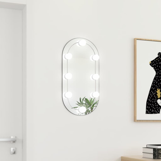 vidaXL Mirror with LED Lights 60x30 cm Glass Oval - Giant Lobelia