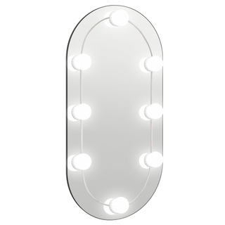 vidaXL Mirror with LED Lights 60x30 cm Glass Oval - Giant Lobelia