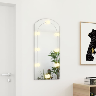 vidaXL Mirror with LED Lights 90x45 cm Glass Arch - Giant Lobelia