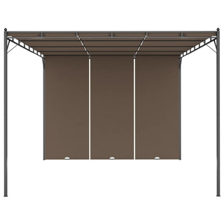 Garden Gazebo with Side Curtain 4x3x2.25 m Taupe - Giant Lobelia