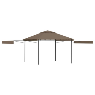 Gazebo with Double Extending Roofs 3x3x2.75 m Taupe 180g/m² - Giant Lobelia