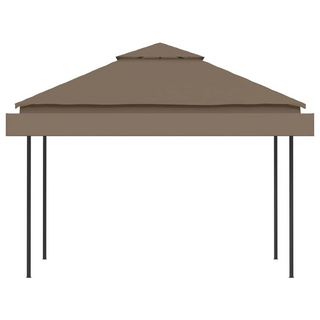 Gazebo with Double Extending Roofs 3x3x2.75 m Taupe 180g/m² - Giant Lobelia