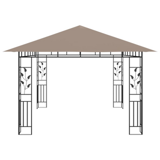 Gazebo with Mosquito Net 4x3x2.73 m Taupe 180 g/m² - Giant Lobelia