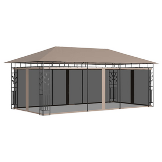 Gazebo with Mosquito Net 6x3x2.73 m Taupe 180 g/m² - Giant Lobelia