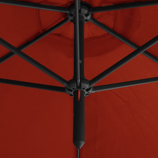 vidaXL Double Parasol with Steel Pole Terracotta 600 cm - Giant Lobelia