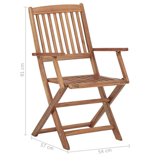 vidaXL Folding Outdoor Chairs 2 pcs Solid Acacia Wood - Giant Lobelia