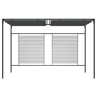 Gazebo with Retractable Roof 4x3x2.3 m Anthracite 180 g/m² - Giant Lobelia