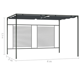 Gazebo with Retractable Roof 4x3x2.3 m Anthracite 180 g/m² - Giant Lobelia