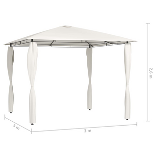 Gazebo with Post Covers 3x3x2.6 m Cream 160 g/m² - Giant Lobelia