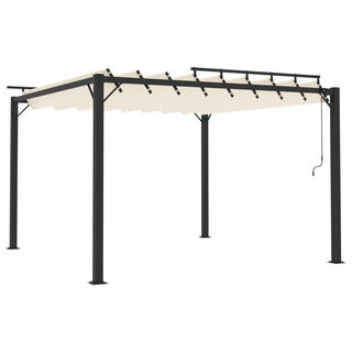 Gazebo with Louvered Roof 3x3 m Cream Fabric and Aluminium - Giant Lobelia