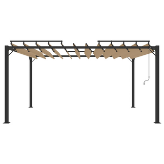 Gazebo with Louvered Roof 3x4 m Taupe Fabric and Aluminium - Giant Lobelia