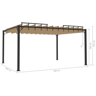 Gazebo with Louvered Roof 3x4 m Taupe Fabric and Aluminium - Giant Lobelia