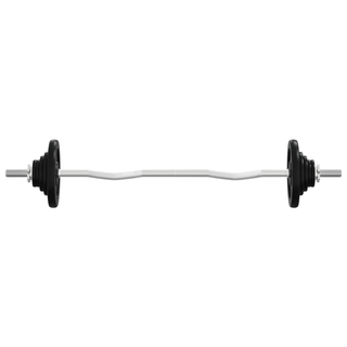 Barbell with Plates 90 kg Cast Iron & Chrome Plated Steel - Giant Lobelia