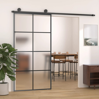 Sliding Door with Hardware Set 102.5x205 cm ESG Glass&Aluminium - Giant Lobelia