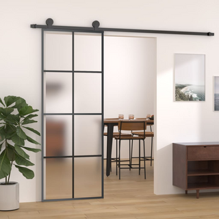 Sliding Door with Hardware Set 76x205 cm ESG Glass&Aluminium - Giant Lobelia