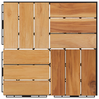 vidaXL Decking Tiles 30 pcs 30x30 cm Solid Wood Teak - Giant Lobelia