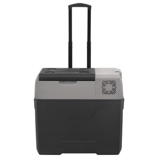 vidaXL Cool Box with Wheel and Adapter Black&Grey 50 L Polypropylene - Giant Lobelia