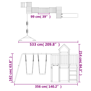 Outdoor Playset Impregnated Wood Pine - Giant Lobelia