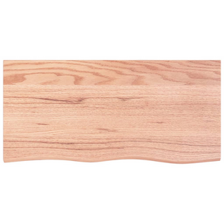 Bathroom Countertop Light Brown 100x50x(2-4)cm Treated Solid Wood - Giant Lobelia