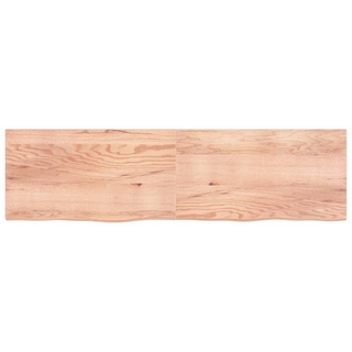 Bathroom Countertop Light Brown 220x60x(2-4)cm Treated Solid Wood - Giant Lobelia