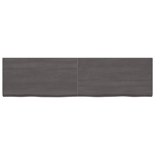 Bathroom Countertop Dark Brown 220x60x(2-6) cm Treated Solid Wood - Giant Lobelia