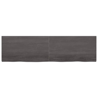 Bathroom Countertop Dark Brown 220x60x(2-4) cm Treated Solid Wood - Giant Lobelia