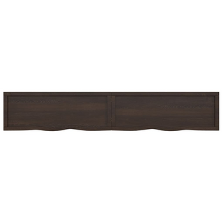 Bathroom Countertop Dark Brown 220x40x(2-6) cm Treated Solid Wood - Giant Lobelia